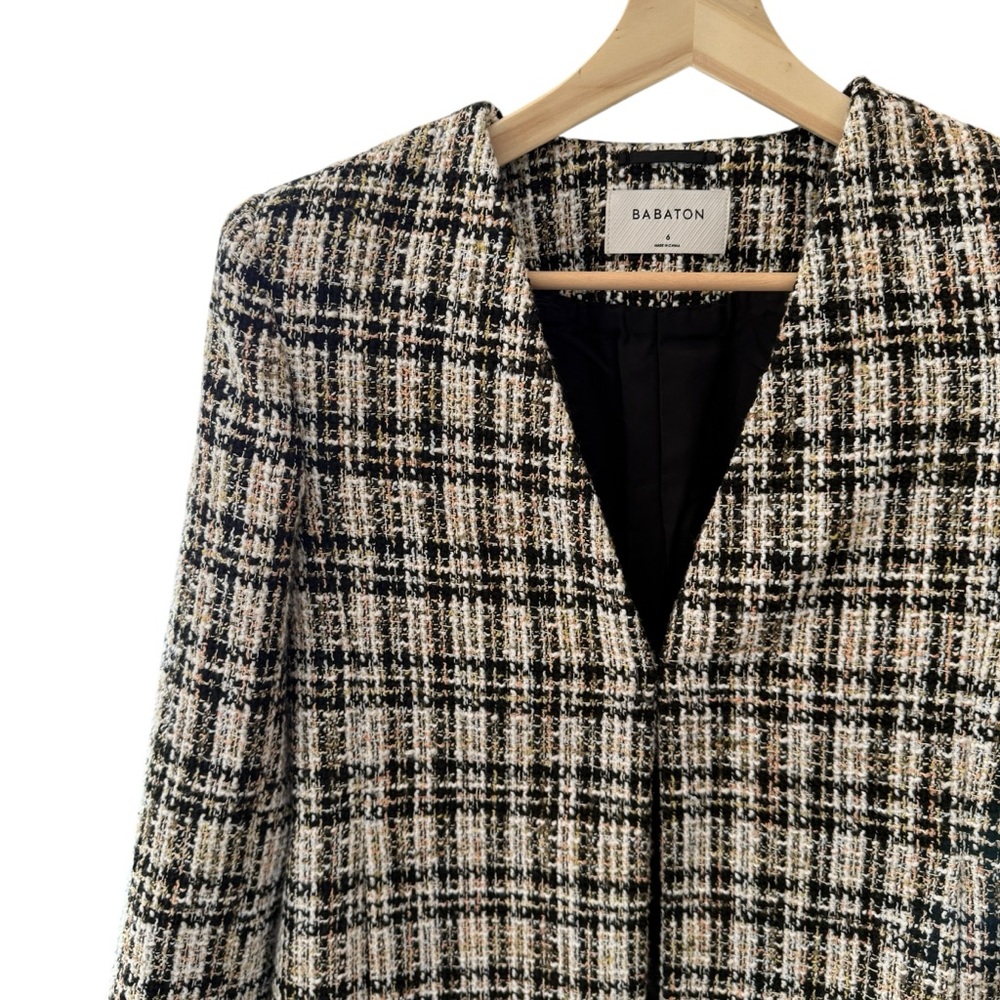 NWOT Babaton Women's Tweed Checkered Blazer - Picture 12 of 16